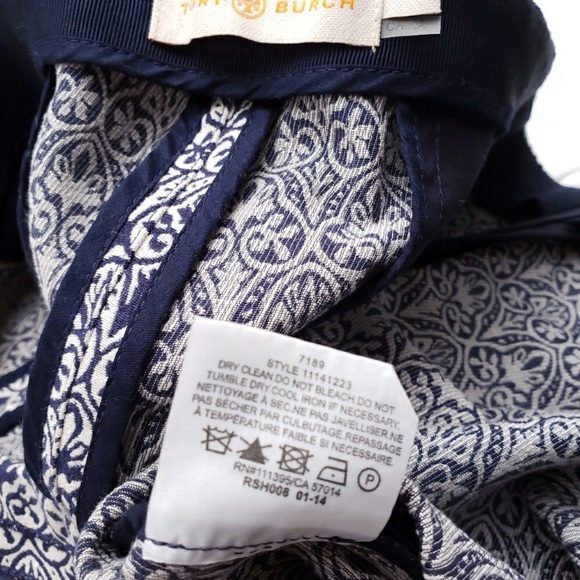 Tory Burch Heidi Slim Fit Pant Navy & White - Picture 3 of 4